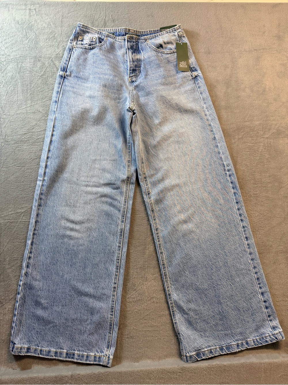 wild fable Mid-Rise Ultra Wide-Leg Light Blue Denim Jeans
